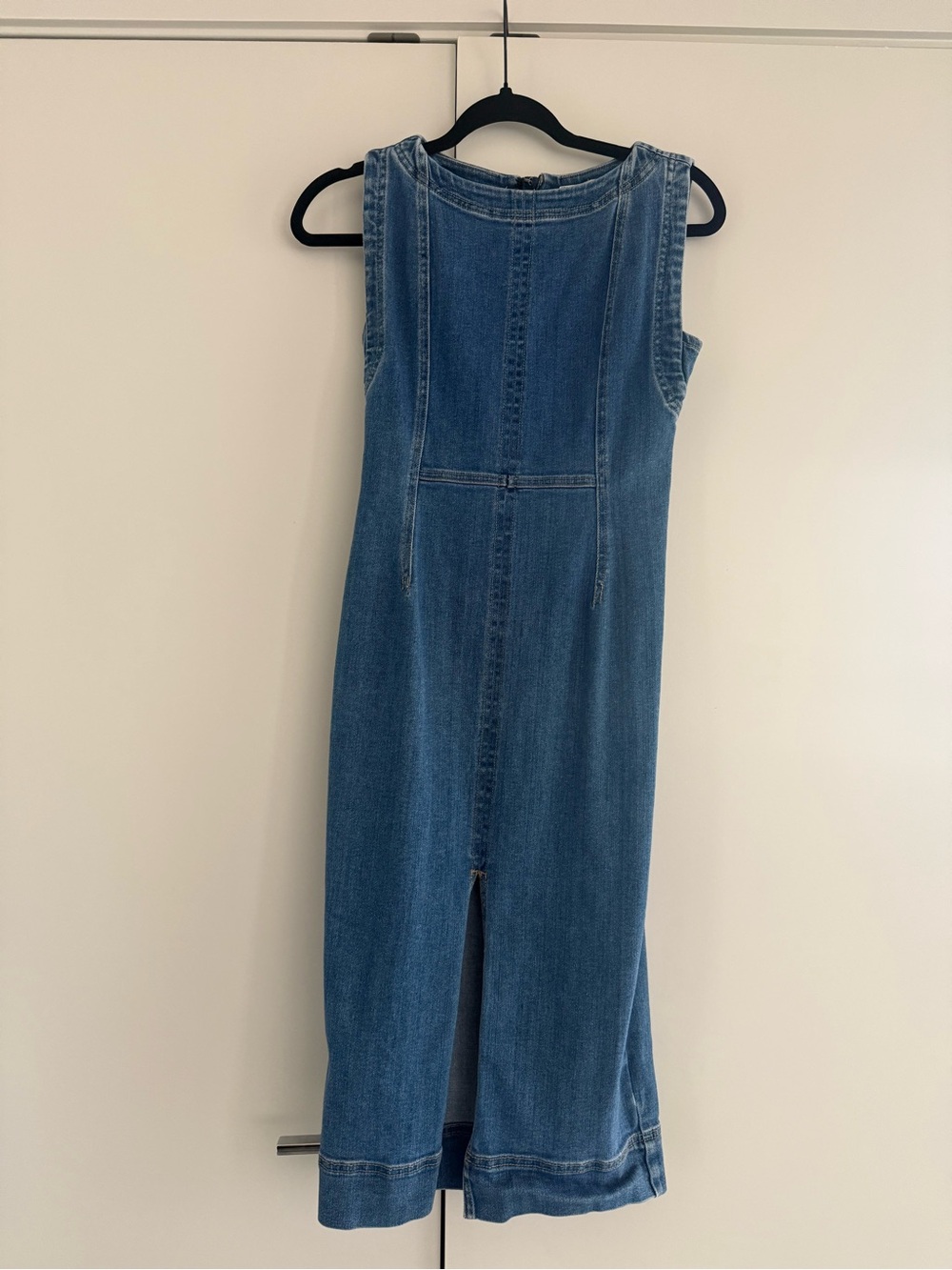 Pilcro Blue Denim Midi Overall Dress